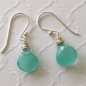 Chalcedony Teardrop Gemstone Earrings